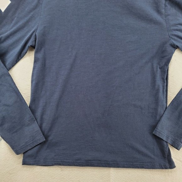 Guess Shirt Men's Long Sleeve Snap Up Henley Pullover Tee Blue Medium - Picture 10 of 12